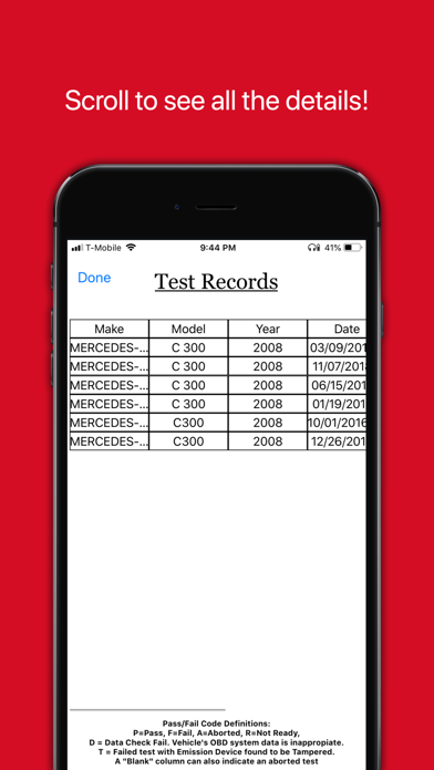 Vehicle history details